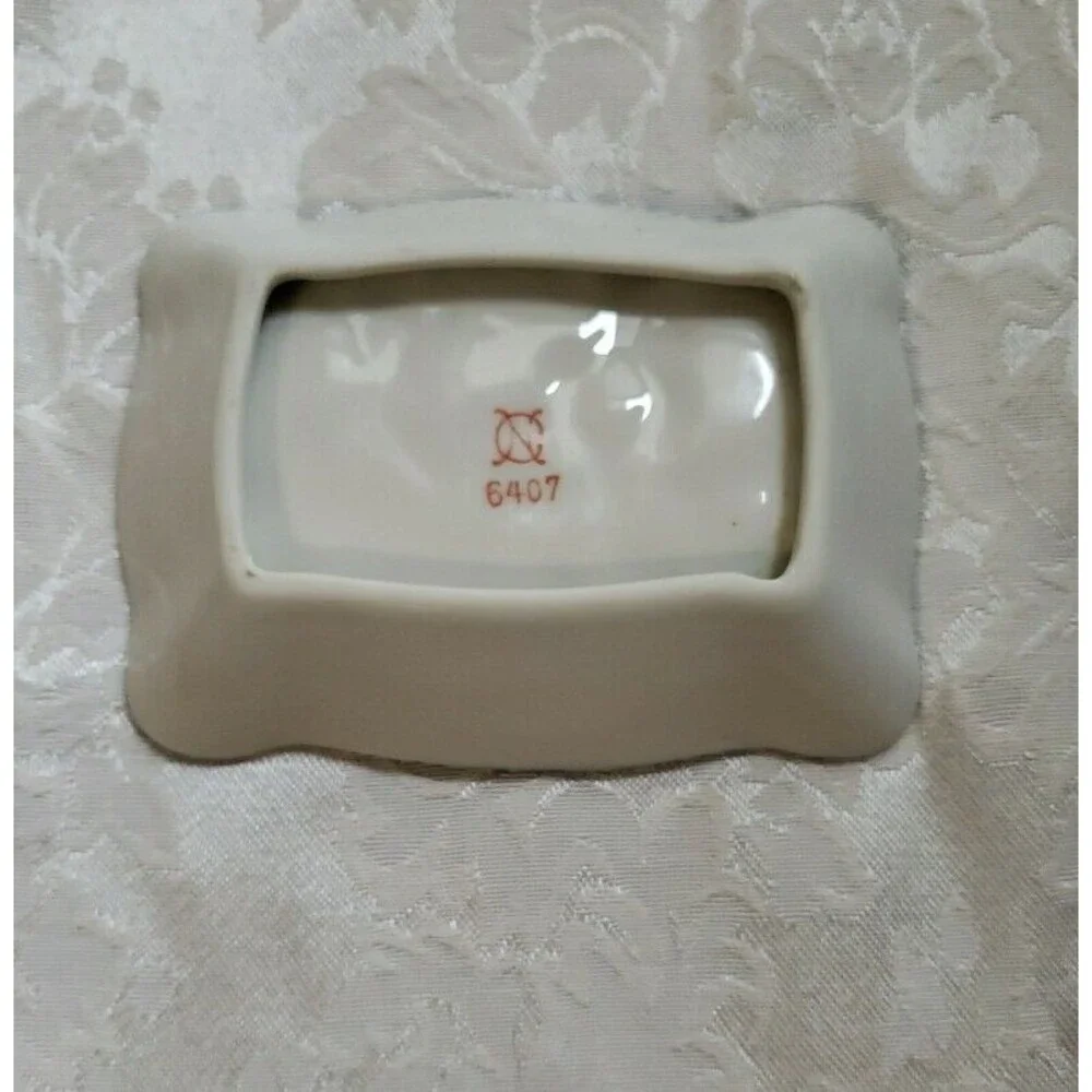 Ardalt Trinket Dish Blue White Cherubs Clouds Angels Gold Trim Japan Vintage